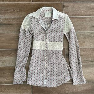 Free People Button Down Top
